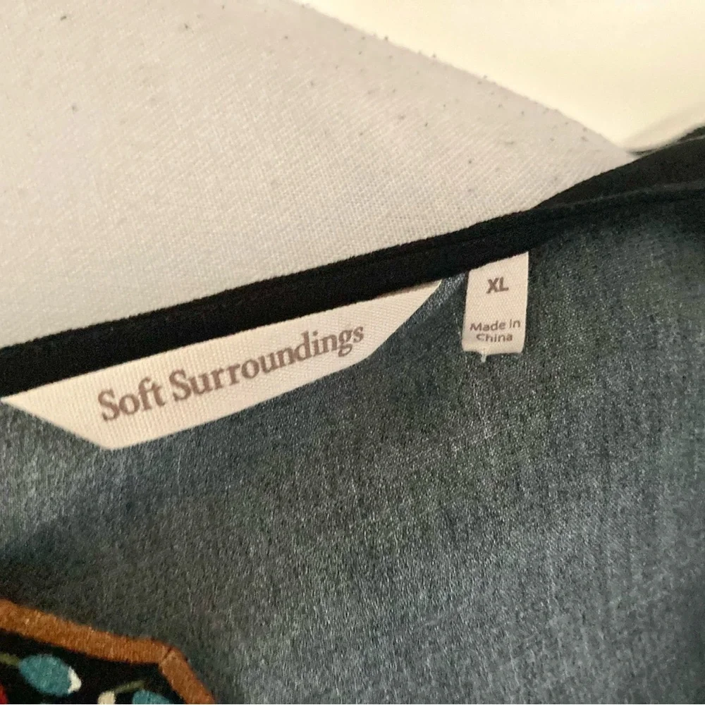 Soft Surroundings Elma 3/4 Sleeve Floral Paisley Top Size XL Bohemian Casual - Picture 12 of 13